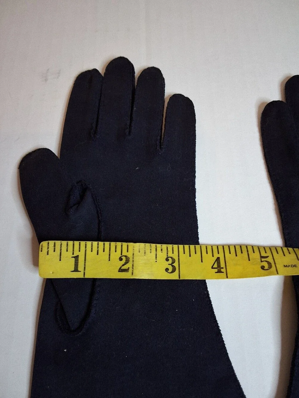 Vintage Shalimar Navy Blue Beaded Dress Gloves Made in USA Size 7